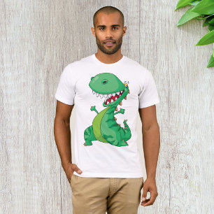 Camiseta de los hombres de dinosaurio verde