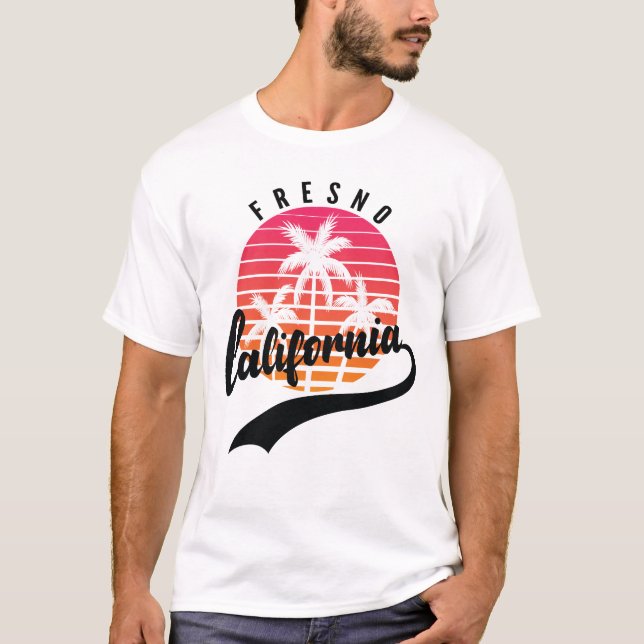 Camiseta de los hombres de Fresno, California Retr (Anverso)