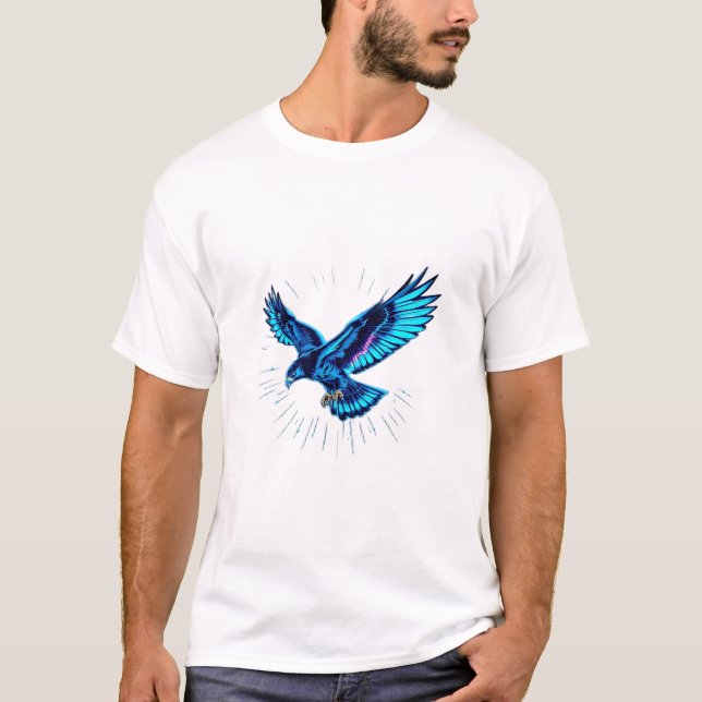 Camiseta de los hombres de Glitch Electric Hawk (Anverso)