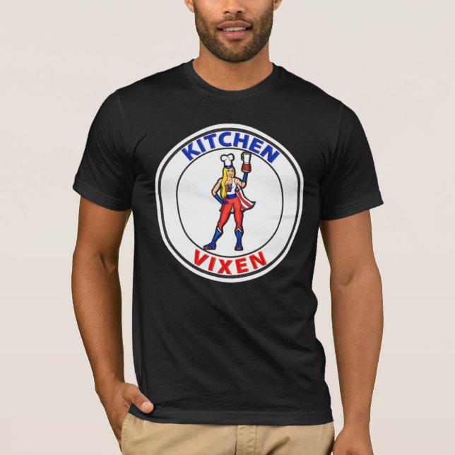 Camiseta de los hombres de la cocina de Vixen negr (Anverso)