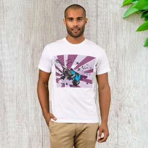 Camiseta de los hombres de la guitarra azul