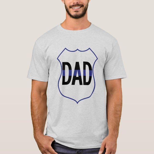 Camiseta de los hombres de la línea azul delgada (Anverso)