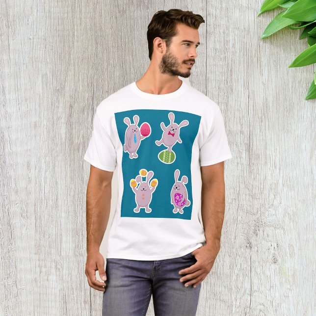 Camiseta de los hombres de los conejos de Pascua (Subido por el creador)