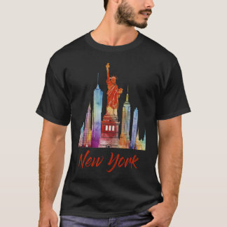 Camiseta de los hombres de Nueva York - negro