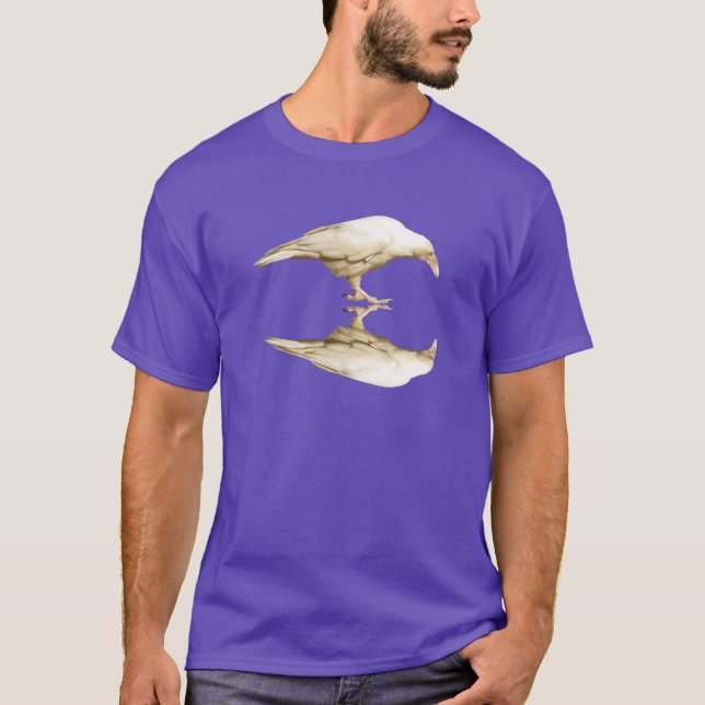 Camiseta de los hombres de Raven blanco poco común (Anverso)