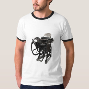 camiseta de los hombres de ringer de letterpress 1
