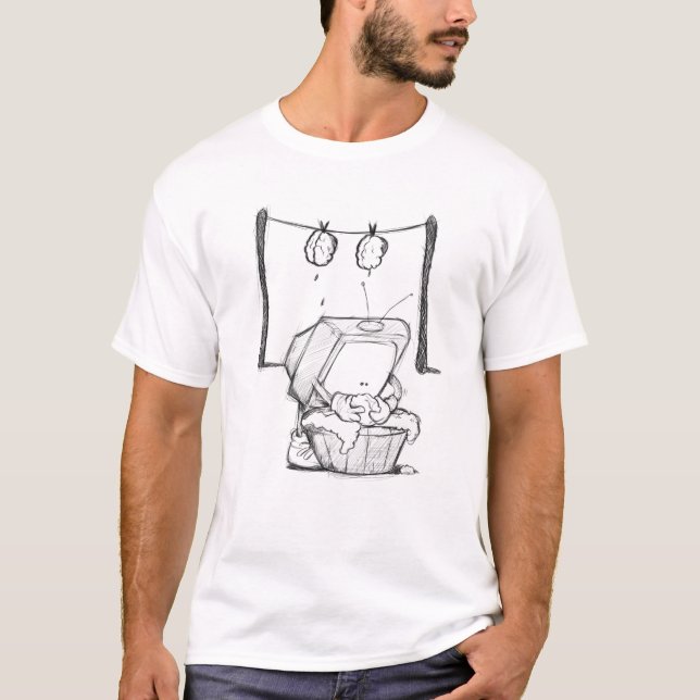 Camiseta de los hombres del cerebro de la TV que (Anverso)