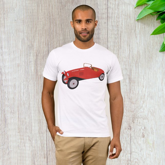 Camiseta de los hombres del coche rojo clásico (Subido por el creador)