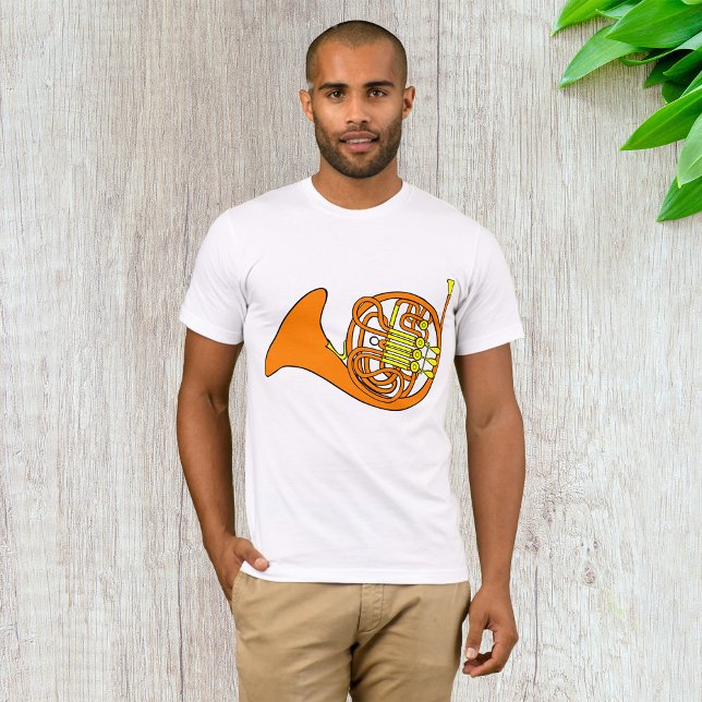 Camiseta de los hombres del cuerno francés naranja (Subido por el creador)