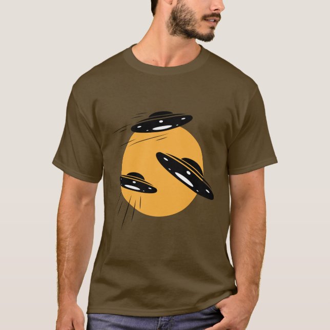 Camiseta de los hombres del OVNI espacial (Anverso)