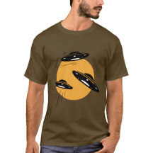 Camiseta de los hombres del OVNI espacial