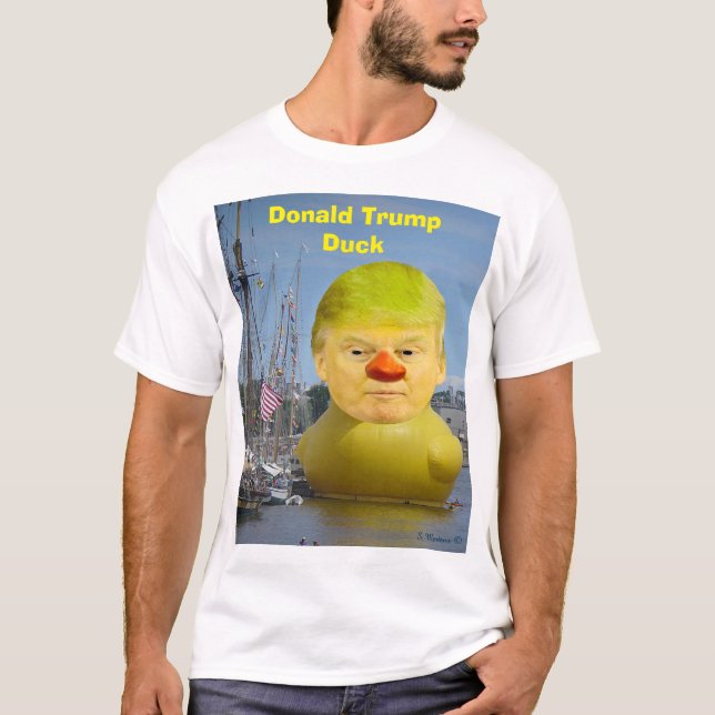 Camiseta de los hombres del pato amarillo de cauch (Anverso)