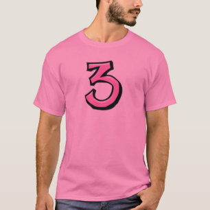 Camiseta de los hombres rosados número 3