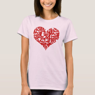Camiseta de los instrumentos de música del amor