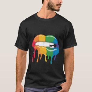 Camiseta de los labios del arco iris