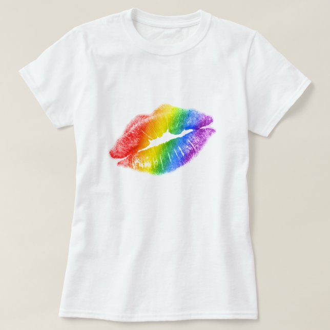 Camiseta de los labios del arcoiris (Diseño del anverso)