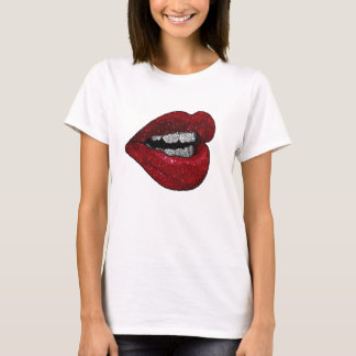 CAMISETA DE LOS LABIOS DEL PURPURINA