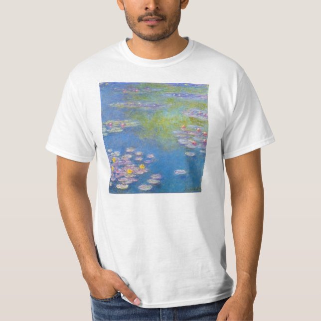Camiseta de los lirios de agua amarilla de Monet (Anverso)