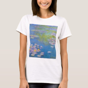 Camiseta de los lirios de agua amarilla de Monet