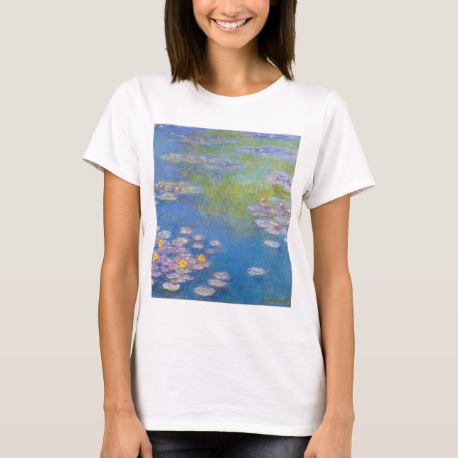 Camiseta de los lirios de agua amarilla de Monet (Anverso)