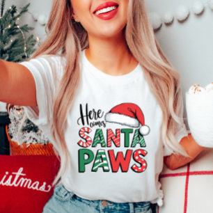 Camiseta de los Navidades Cute Santa Paws