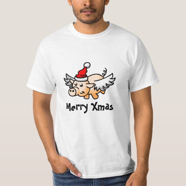 Camiseta de los Navidades de cerdo voladores (Anverso)