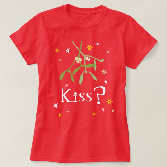 Camiseta de los navidades de la mistletona roja (Diseño del anverso)
