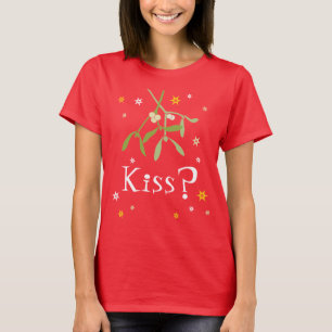 Camiseta de los navidades de la mistletona roja