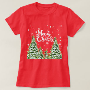 Camiseta de los Navidades de los Árboles de Nieve 