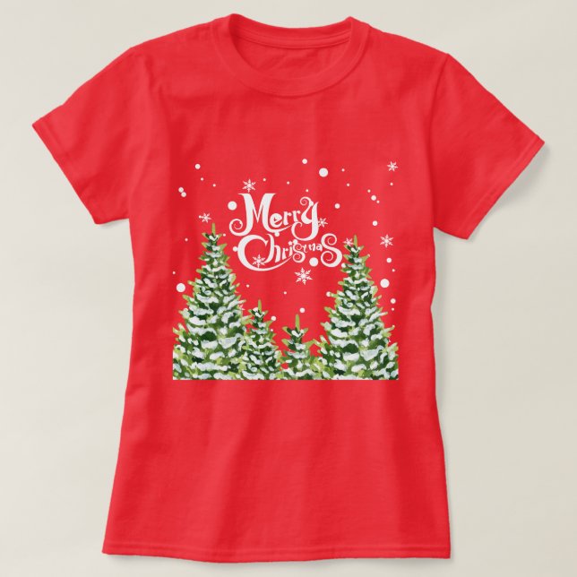 Camiseta de los Navidades de los Árboles de Nieve  (Diseño del anverso)