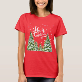 Camiseta de los Navidades de los Árboles de Nieve
