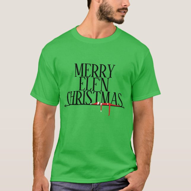 Camiseta de los Navidades de Merry Elf'n (Anverso)