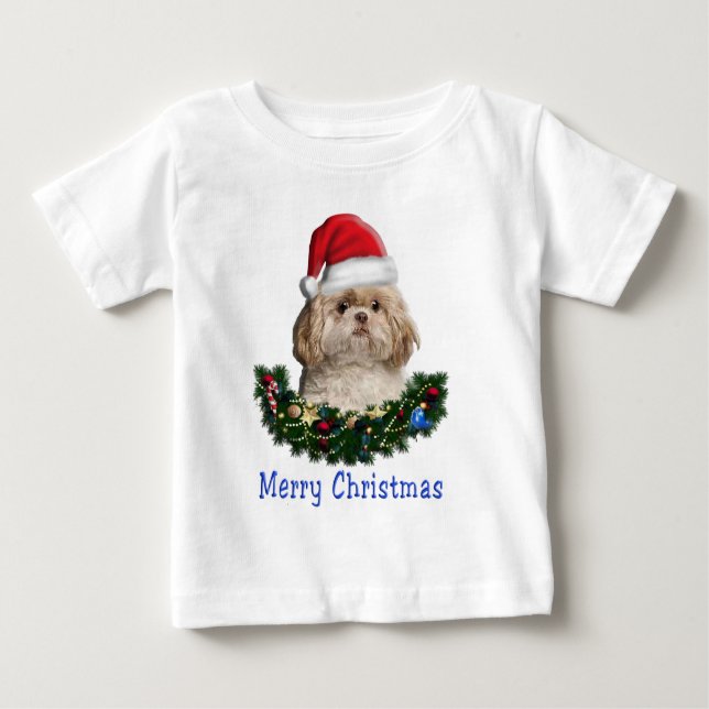 Camiseta de los Navidades de perro de Shih-Tsu (Anverso)