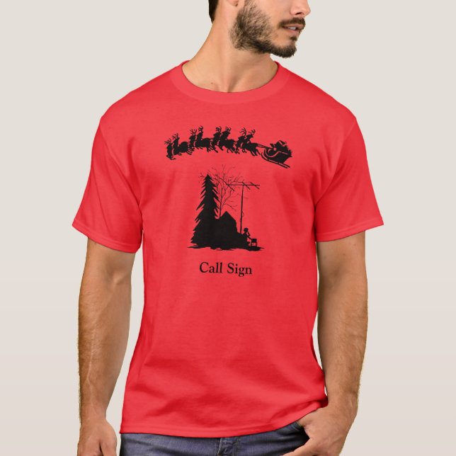 Camiseta de los Navidades de radio Ham - Operador  (Anverso)