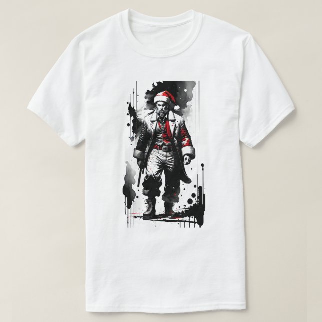 Camiseta de los Navidades de tinta de Santa Claus (Diseño del anverso)