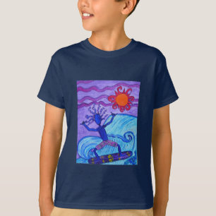 Camiseta de los niños - cogida de una onda