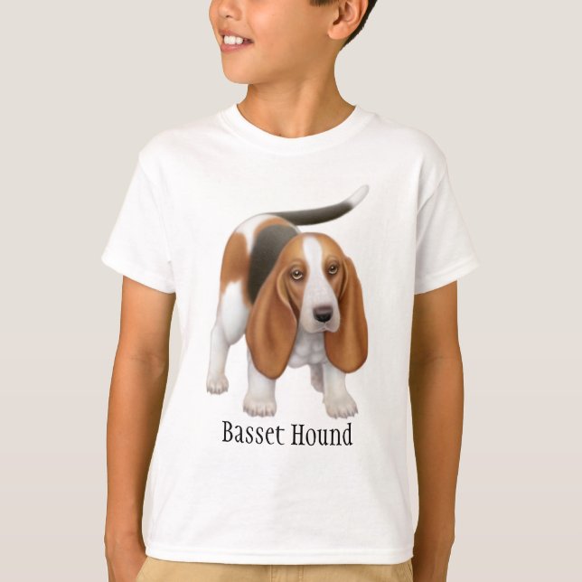 Camiseta de los niños de Basset Hound (Anverso)