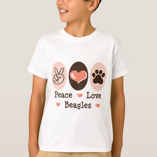 Camiseta de los niños de los beagles del amor de (Anverso)