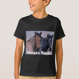 Camiseta de los niños de los caballos salvajes