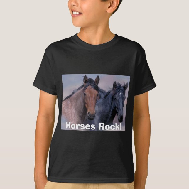 Camiseta de los niños de los caballos salvajes (Anverso)