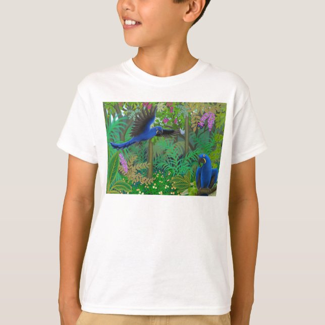Camiseta de los niños de los Macaws del jacinto (Anverso)