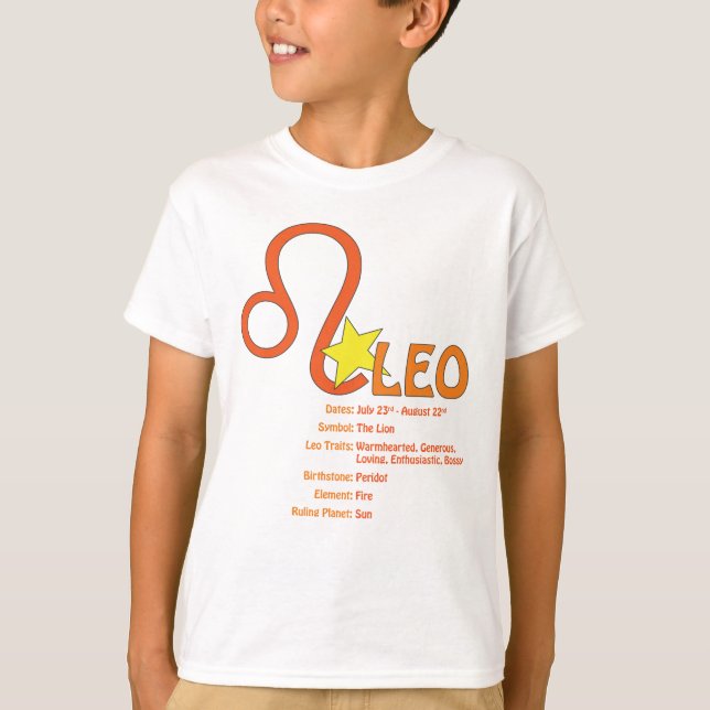 Camiseta de los niños de los rasgos de Leo (Anverso)