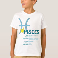 Camiseta de los niños de los rasgos de Piscis