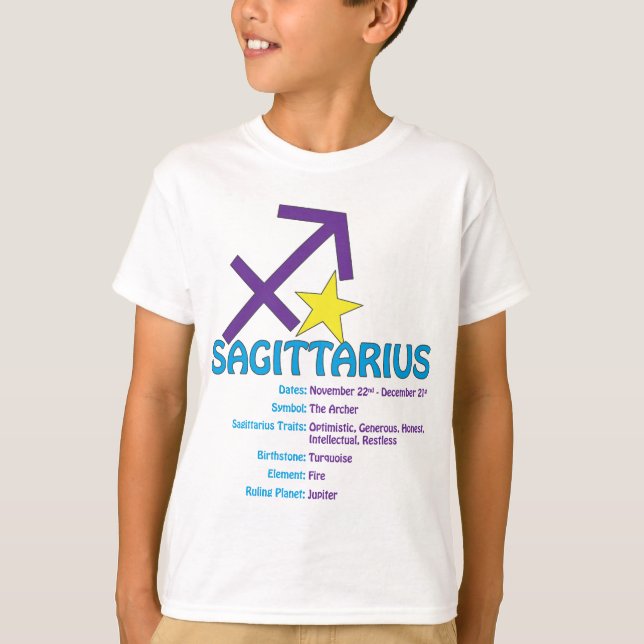 Camiseta de los niños de los rasgos del sagitario (Anverso)