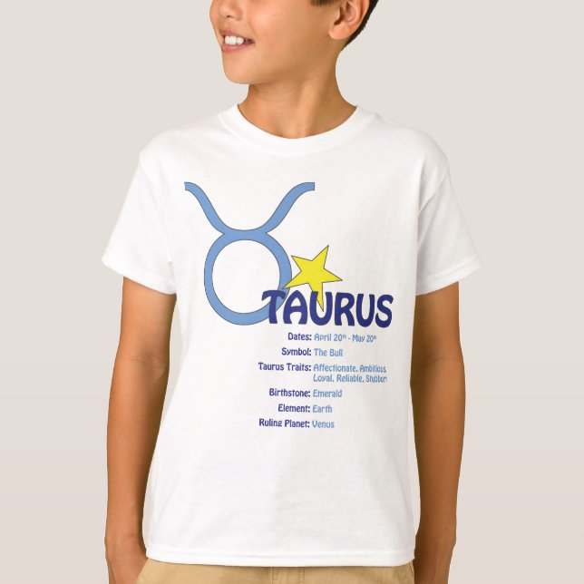 Camiseta de los niños de los rasgos del tauro (Anverso)