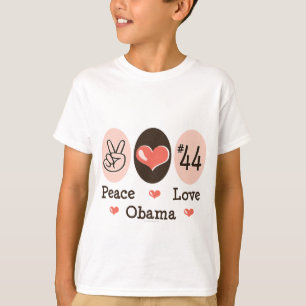 Camiseta de los niños de Obama 44 del amor de la