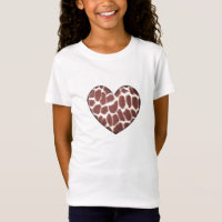 Camiseta de los niños del corazón del estampado de