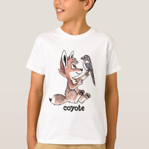 Camiseta de los niños del coyote y de la urraca