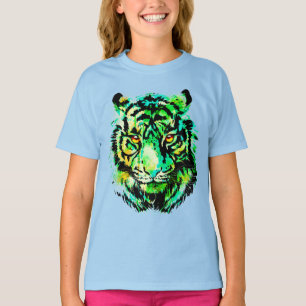 Camiseta de los niños del tigre verde - Dibujo del