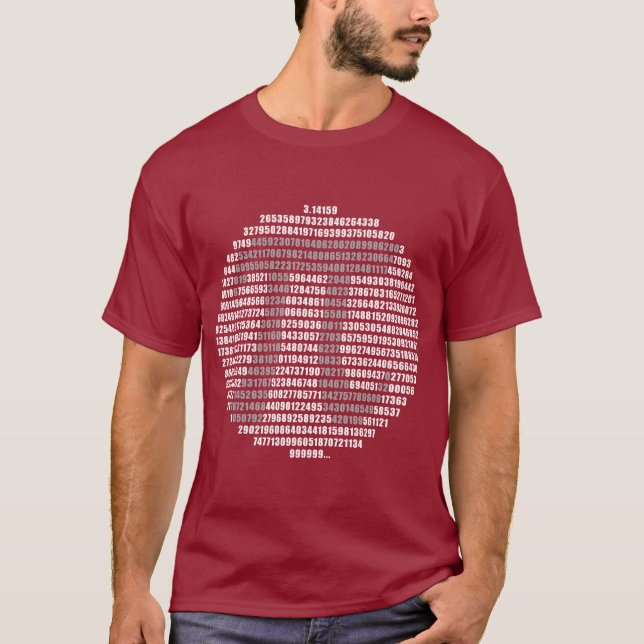 Camiseta de los números del círculo pi (Anverso)